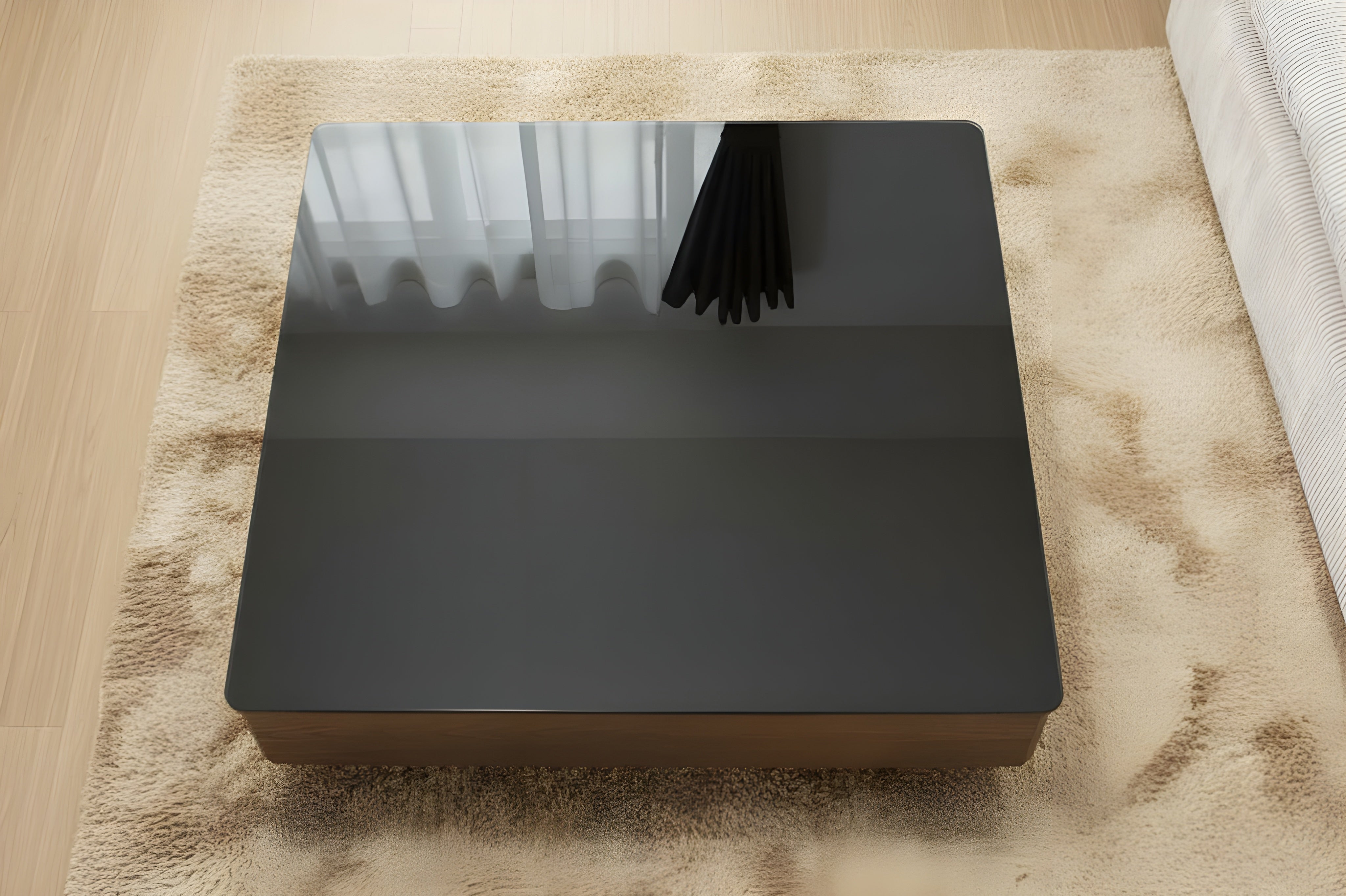 Aero Glass Zen Square Low-Height Coffee Table