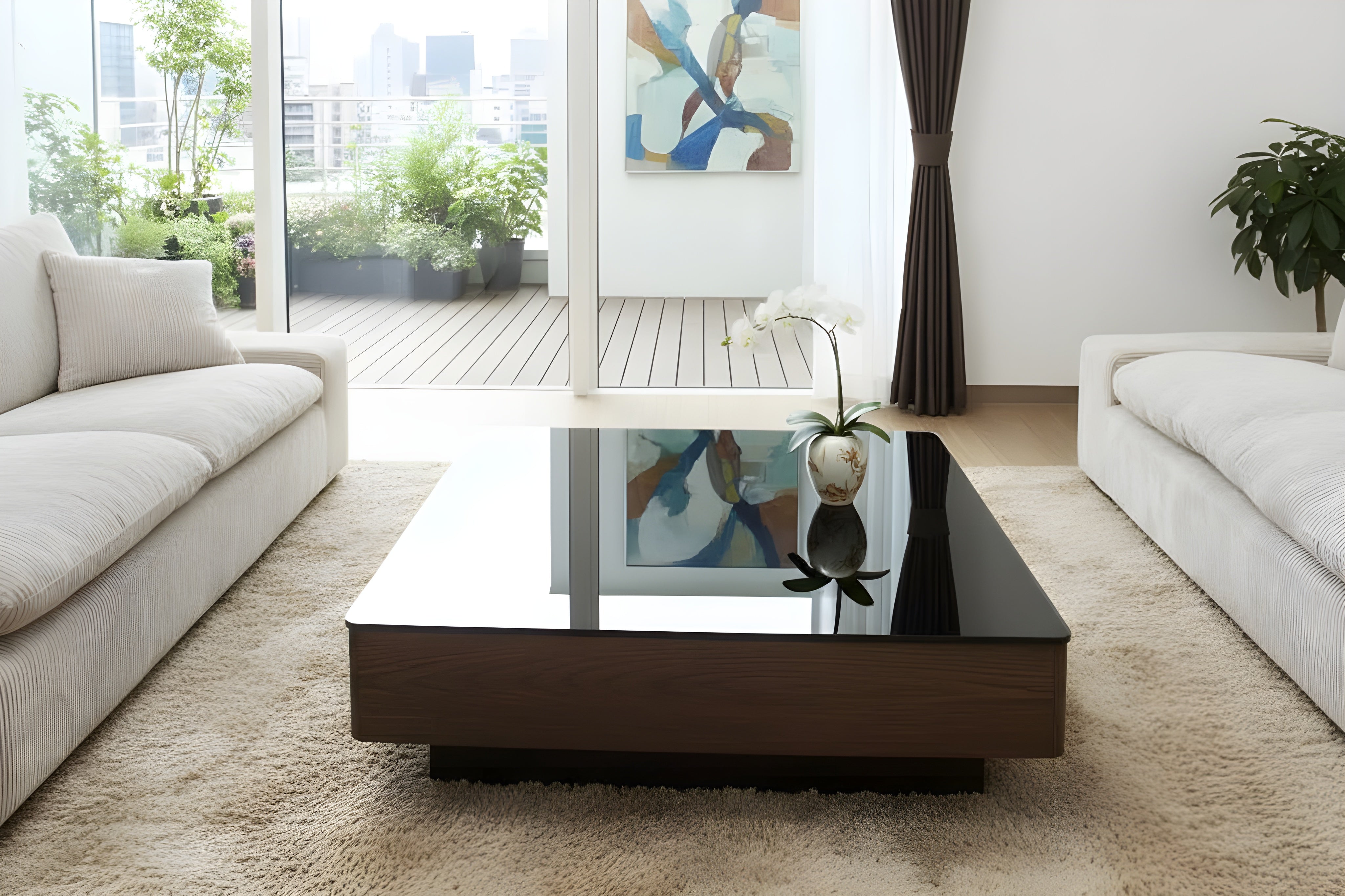 Aero Glass Zen Square Low-Height Coffee Table