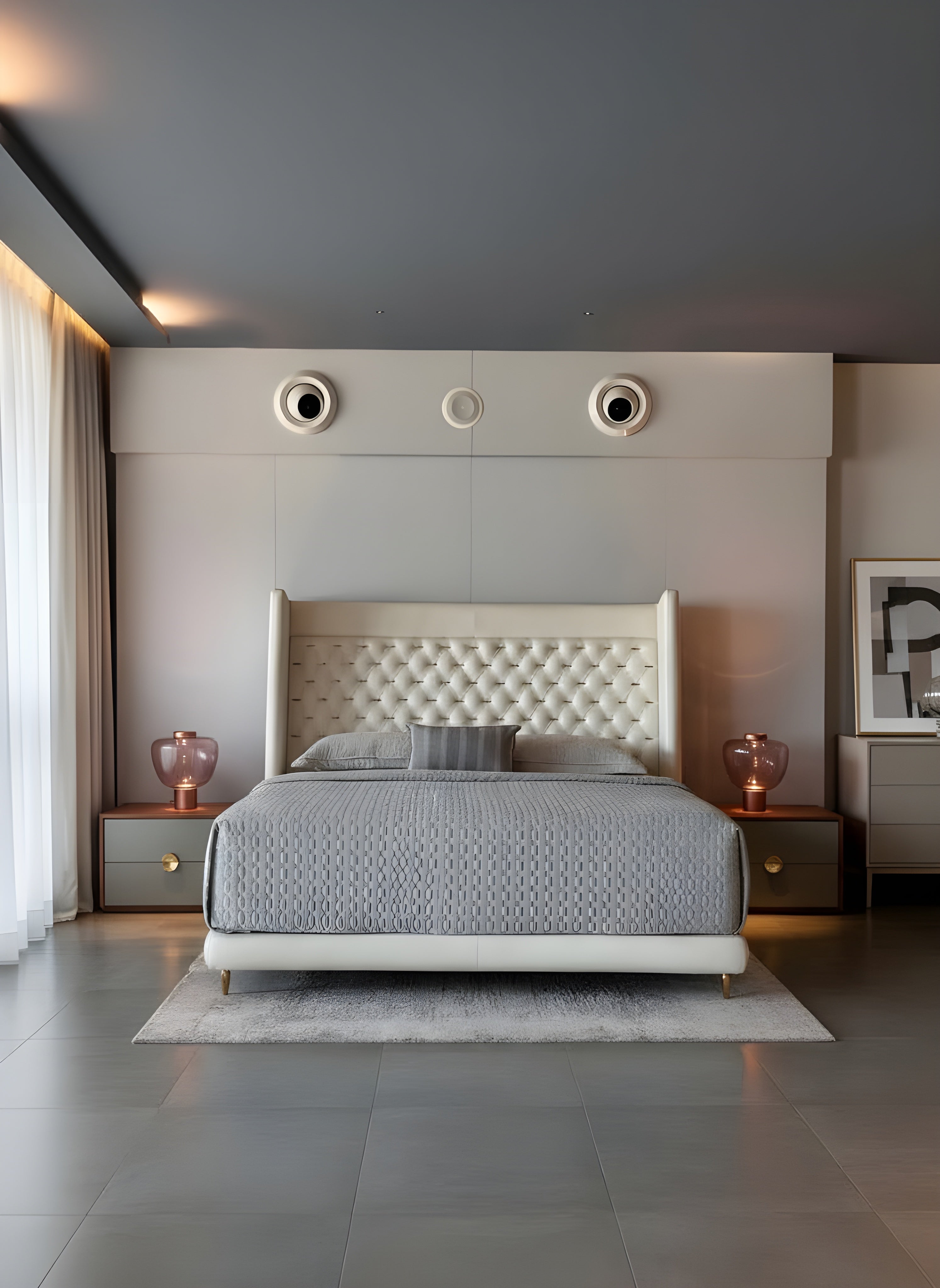 Regalia Diamond-Tufted Wingback King Bed